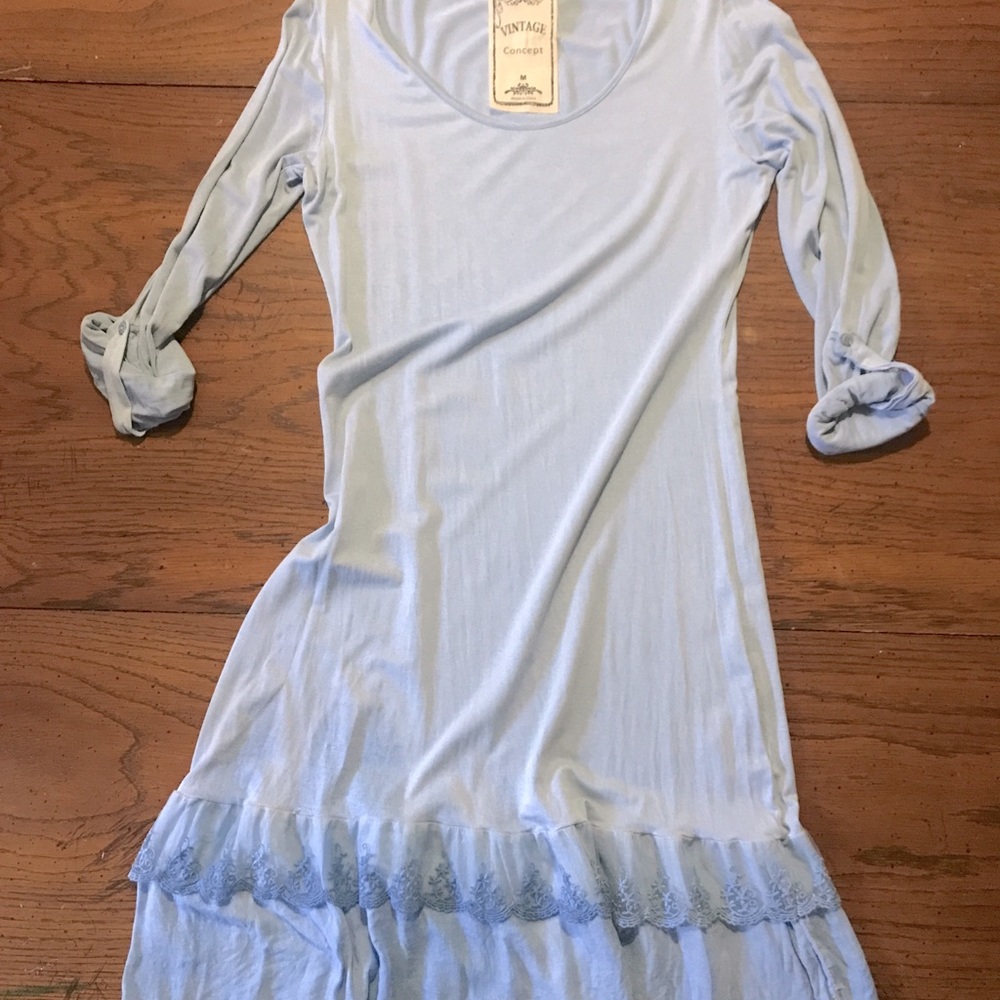 Vintage concept ruffle tunic dress